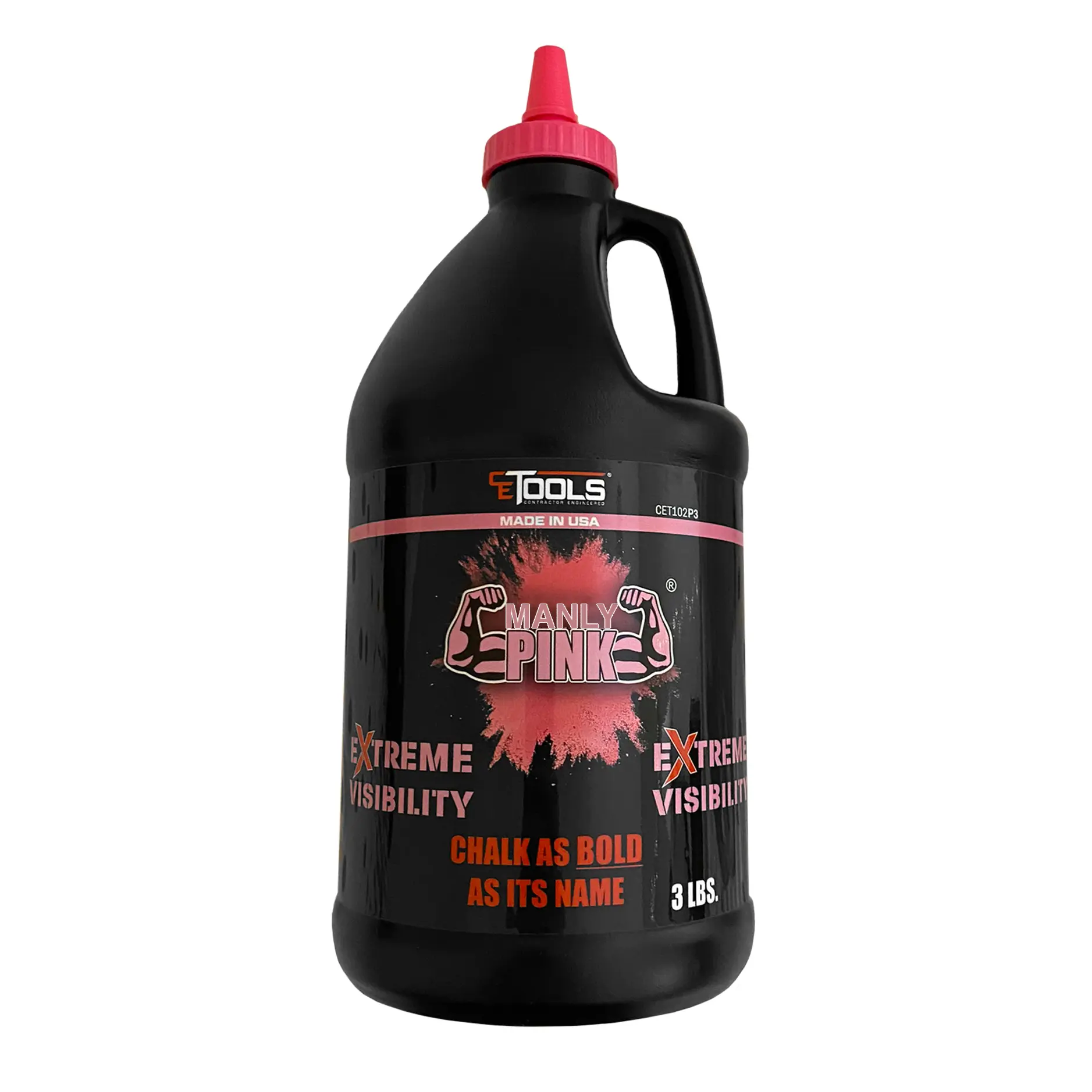 Manly Pink Fluorescent Extreme Visibility Marking Chalk - 3lb