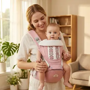 Multifunctional Baby Carrier, Lightweight Ergonomic Carrier, Hip Seat Carrier, Front and Back Use, Adjustable Kangaroo Style, Hands-Free, Suitable for Infants to Toddlers, Multiple Colors