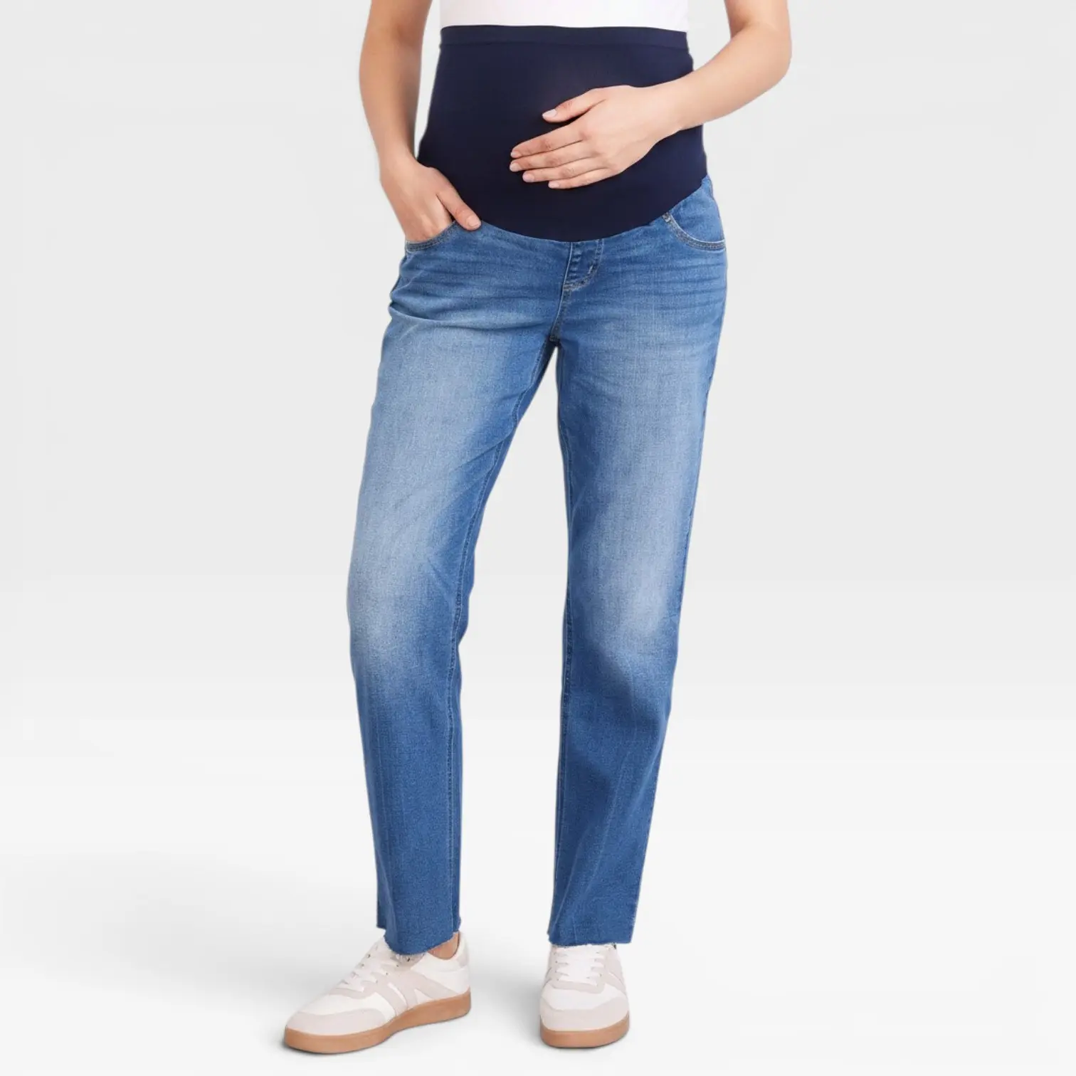 Motherhood Maternity Women's Secret Fit Over-the-Belly Stretch Straight Leg Denim Jeans, Maternity Clothing Motherhood Maternity Women's Secret Fit Over-the-Belly Stretch Straight Leg Denim Jeans, Maternity Clothing