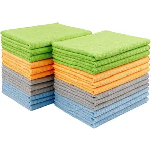 Microfiber Cleaning Cloth 24 Pack, Microfiber Towels for , Soft & Absorbent Cleaning Rags,  Lint Free Shop Towels for House, Kitchen, , 12inx16in