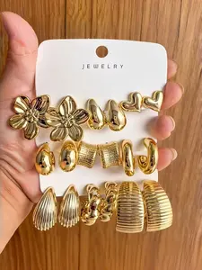 Fashion Earrings Set, 6-18pcs, Stylish & Elegant Design, Perfect for Daily, Party, and Event Wear