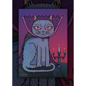 Dracula Vampire Cat Art Print