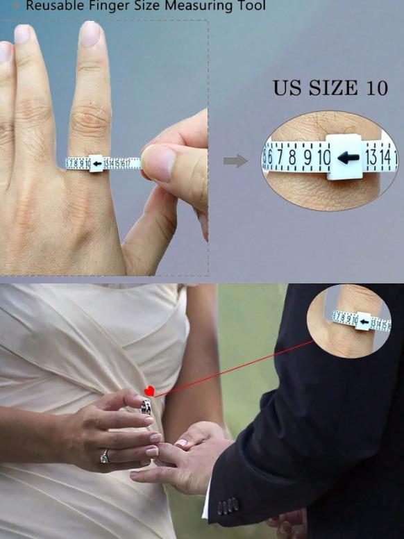 1pc Ring Sizer Tool - Soft  Tape Measure Adjustable Jewelry Measuring Tape For Accurate Ring Size Measurement At Home (Perfect For Engagement Rings & Wedding Bands),Valentine's Day,Travel,Travel Essential,Room Decor,Valentine's Gift
