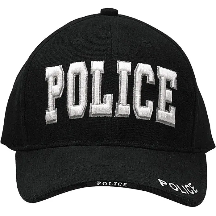 Deluxe Low Profile Black Law Enforcement Police Cap, Adjustable Headwear with 1 Size Fits All Design, One Size Fits All