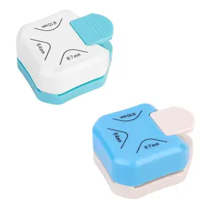 Paper Corner Rounder Punch, 3 in 1 Corner  Rounder for Cardstock (R4mm+R7mm+R10mm),   Craft Card Making and Scrapbooking and Journaling Supplies for Classroom (Blue+White)