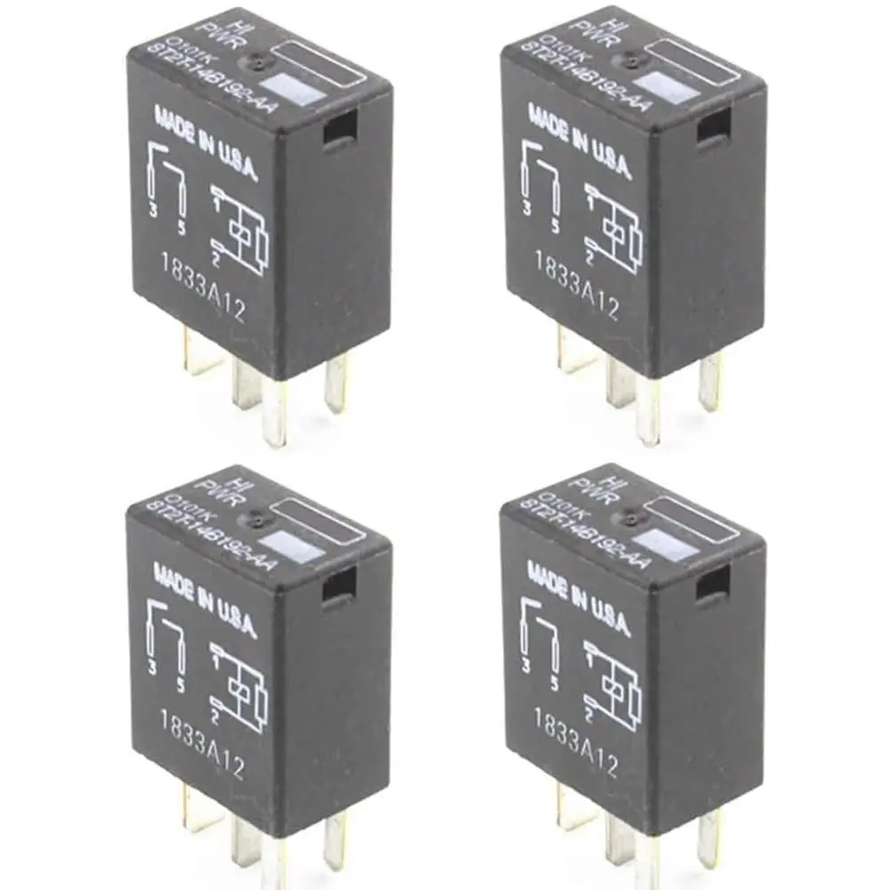 4-Piece Fusion Relay, 4-PIN 8T2T-14B192-AA (8T2T14B192AA OEM), Melting-Resistant High-Quality Materials, Excellent Electrical Conductivity, Good Bending & Better Performance, Compatible with F150 F-250 Electrical Equipment