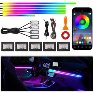 Interior  Ambient Lighting Kits, LED Strip Lights with  APP, Neon Fiber Optic Lights Function LED Strip for  with  Modes (10 in 1)
