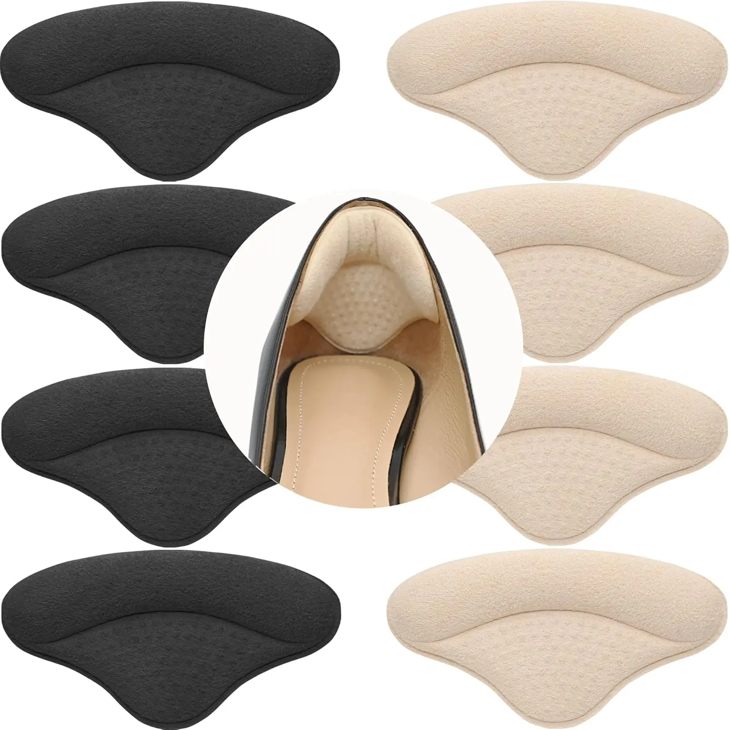 4 Pairs Heel Pads Heel Grips Liner for Loose Shoes, Heel Cushion Pads Heel Inserts for Shoe Too Big Men Women- Ultra Soothing Heel Protectors