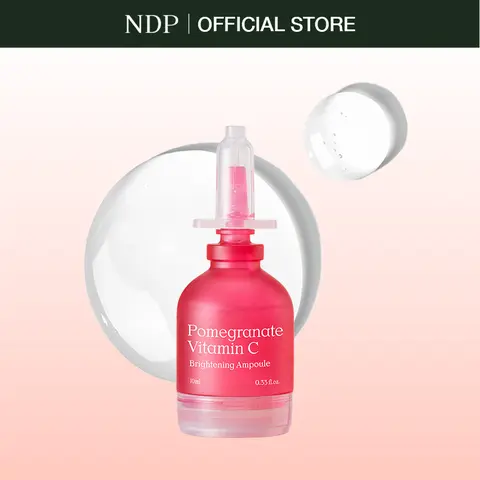 NATURAL DERMA PROJECT 10% Pomegranate Vitamin C Ampoule - 10ml Vegan Safe, Alcohol-Free Skincare Serum with Niacinamide, Dark Spots Corrector, Hyperpigmentation Treatment, Anti-Aging, Even Skin Tone & Texture, Hydration, Apply Before Moisturizing