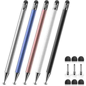 Stylus (5 Pcs), 2-in-1 Stylus Pen for Touch Screen, High Precision and Sensitivity, Suitable for iPhone/ipad/Android Tablets, Compatible with Touch Screens