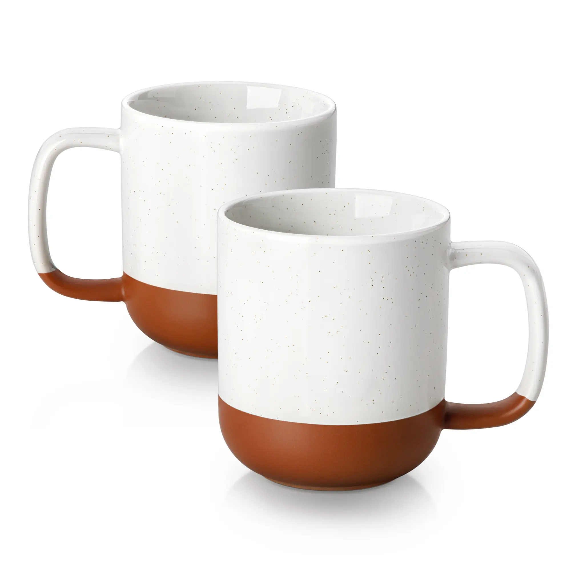 MALACASA 16oz Ceramic Coffee Mugs Set of 2, Stackable Coffee Cups with Straight-Sided Design, Mugs for Coffee, Latte, Tea, Hot Chocolate, Cappuccino and Cocoa, Microwave & Dishwasher Safe, Series TARA