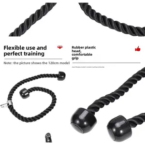 Dual-Head Pull Rope Bicep Trainer, Gym Essential Muscle Building Tool, Lower Press Handles, Fitness Exercise Rope, Must-Have Workout Equipment