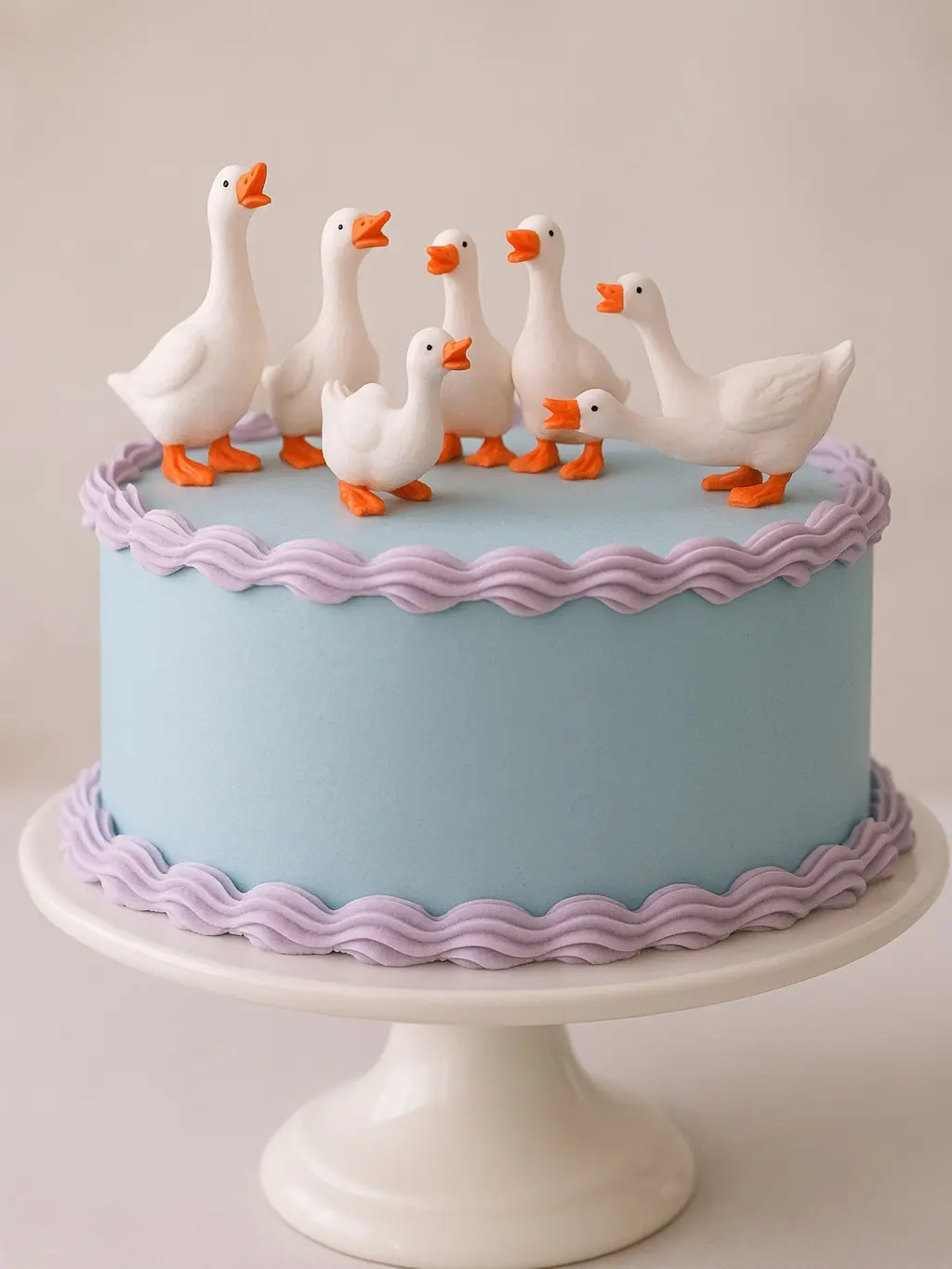 6pc Goose Cake Toppers | One Silly Goose Birthday Decor | Resin Figurines for 1st Birthday, Goose Party, Farm Theme | Reusable Non-Edible Decorations for Cakes, Centerpieces, and More