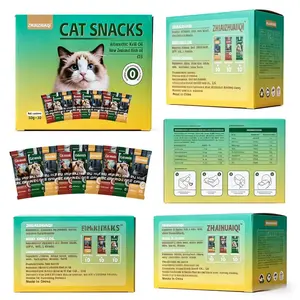 Zhuaizhuaiqi Puree Cat Treats – 3 flavors, total 30 packs, 30g each, smooth texture and gentle digestion.
