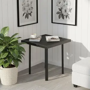 Square Outdoor Side Table for Patio Pool and Garden Metal Weather Resistant Accent Table for Backyard Porch Indoor Easy Maintenance