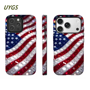 Patriotic American Flag Phone Case compatible with iPhone 16/15/14/13/12/11, slim protective cover for Independence Day (July 4th) — 975