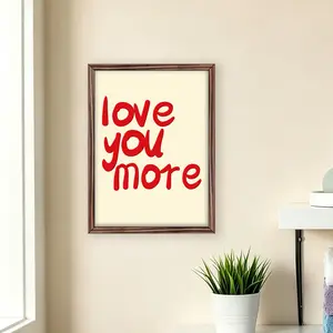 Love You More Wooden Wall Art, No Drilling Needed with Tape Included, Perfect for Wedding Anniversary, New Home Decor, Room & Dorm Decoration, Decorative Wall Art