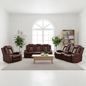 Living room leather combination set sofa/3-seater sofa/2-seater sofa/1-seater sofa, reclining sofa, suitable for living rooms, apartments, offices.