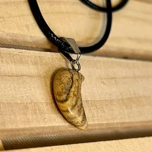 Wood Crescent Moon Necklace - Unisex Carved Pendant on Black Cord - Unique Handcrafted Jewelry