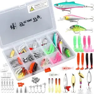 Fishing Lures  Tackle Kit Set for Freshwater Trout Bass Fishing, Including Accessories, Fishing Tackle Box, Crankbait, Spoon, Hooks, Fishing Gear and Equipment for Starter Beginner.