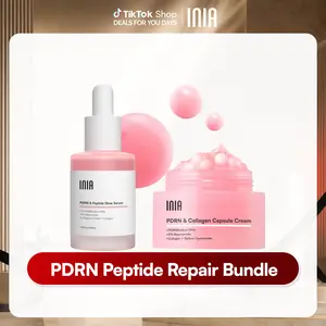 INIA PDRN + Peptide Repair Bundle – Cream & Serum Duo for Deep Repair & Radiant, Firmly Hydrated Skin with Salmon DNA, Peptides & Niacinamide, Safe for Sensitive Skin