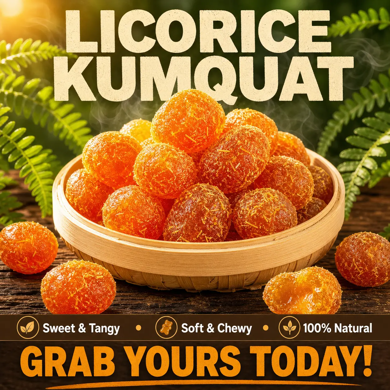 Premium Dried Licorice Kumquats | All-Natural Golden Citrus Snacks