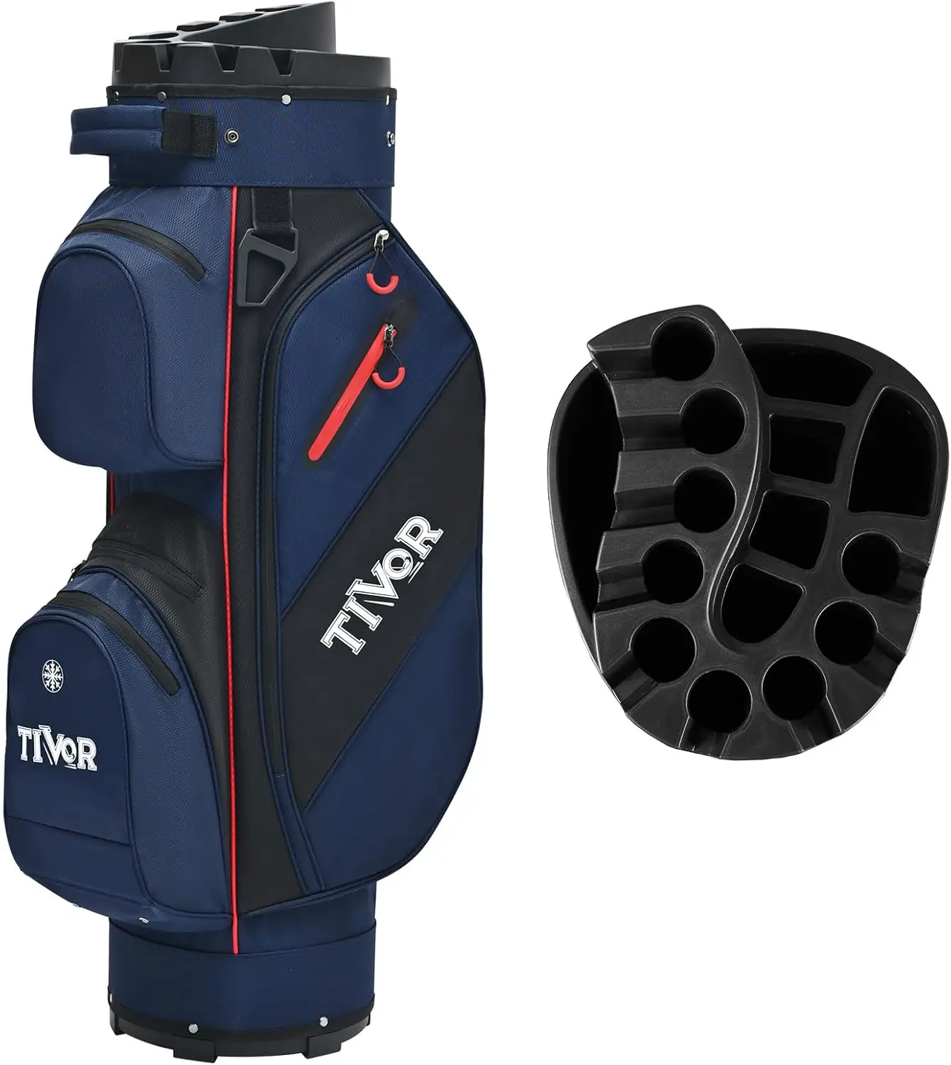 TIVOR 2026 T-Lock Golf Cart Bag-15-Way Full-Length Dividers,9 Pockets, Easy-Access Handle & Ergonomic Straps | Perfect for Cart & Walking, Includes Rain Cover