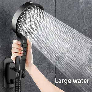 Prague Piano Key Shower Head, Super Powerful Water Output, 1.5m Encrypted Tube, Punch-Free Wall Rack, Household Bathing Hose Set