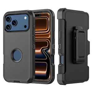 for iPhone 17promax Back Clip Mobile Phone Case for iPhone16promax Heavy Duty Anti-Fall Mobile Phone Case for iPhone 17 Pro Max Three-in-One Back Clip Holder Mobile Phone Case whit Belt Clip , Party Essential Gift, Christmas gift