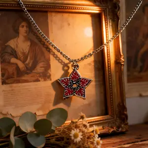 Hot Stranger Things Necklace, Multi-Pendant Colorful Gemstone Letters/stars/circle Pendant, Stainless Steel Chain Waterproof Durable