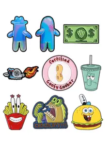 Cartoon Animation Spongebob Brooch, Fresh Macaron Cartoon Style, Creative Reenactment Bubble Person Ice Sand Cup Classic Characters