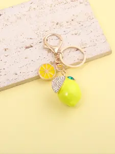 Cute Cartoon Fruit Keychain, Polished Lemon Design, Casual Style Bag Charm, Stylish Keychain, Car Key Chain for Women, Fashionable Accessory