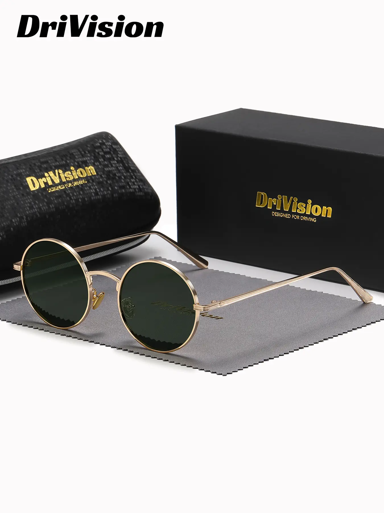 Drivision 1 Piece Unisex Round Polarized Tinted Lens Sunglasses, High Quality Sunglasses, Round Shape Sunglasses, Full Frame Metal, UV400 Meticulous craftsmanship A wise choice for seizing opportunities Polarized Fishing Sunglasses