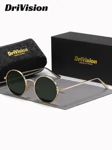 Drivision 1 Piece Unisex Round Polarized Tinted Lens Sunglasses, Full Frame Metal, UV400 Meticulous craftsmanship A wise choice for seizing opportunities Polarized Fishing Sunglasses