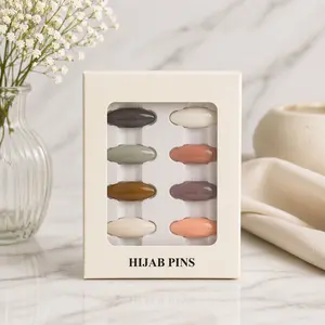 Hijab Pins - Multi Color Design with 8 Pins in Assorted Colors