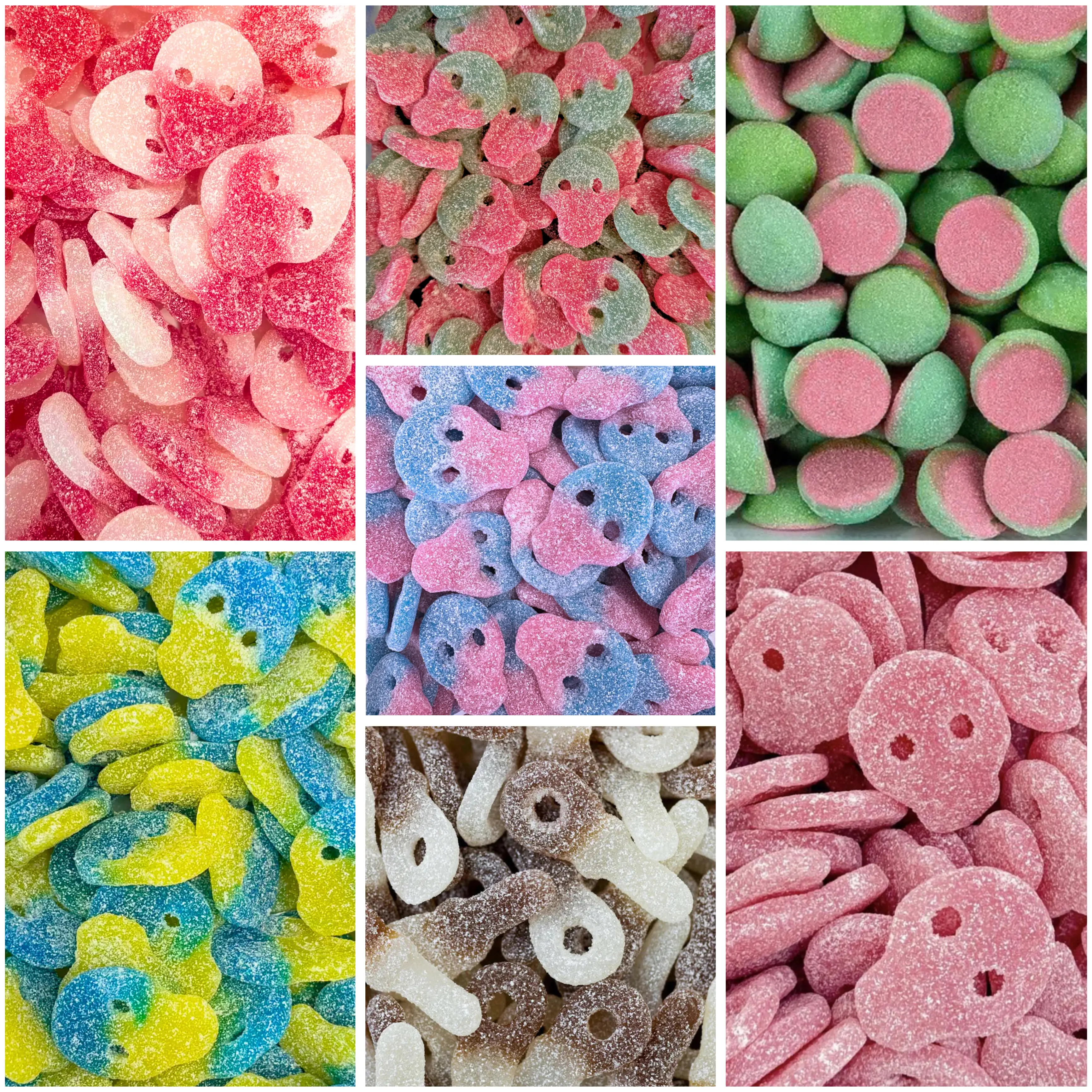 Swedish candy 1/4 lb bags - Swedish Candy Snack Vegan Veggie Skulls - Melon Bombs - Cola Pacifiers - Watermelon Rocket Fizzy Sweets