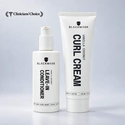 BLACKMASK Curl System | Curl Cream + Leave-In Conditioner Duo | Defines Curls, Kills Frizz, All-Day Hold Without the Crunch