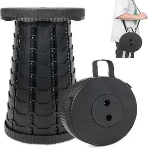 Retractable Folding Stool , Portable Lightweight Collapsible Stool Telescoping Chair Seat Adjustable Height with Load 400 lbs for Adult Camping Travel Fishing Outdoor