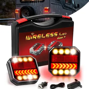 Wireless Trailer Lights Magnetic, Rechargeable Tow Light LED Kit with Retro-reflectors, Wireless Tail Lights for Trailer, Trucks, Boat, RV, Vehicle, Caravan, IP65 Waterproof