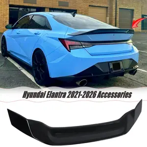 MUTUSAISI Rear Spoiler Wing Fit for Hyundai Elantra 2021-2026 Accessories, Gloss Black RT HighKick Duckbill Style Decklid Lip