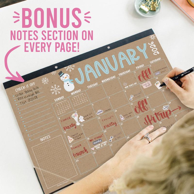 Hadley Designs 2026-2027 Desk Calendar 18-month 11x17 Inches Monthly Planner for Office & School Planning