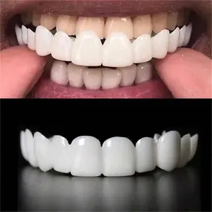 Temporary Teeth Set - 4Pcs with Durable Plastic Veneer Teeth Covers for Halloween Makeup Decor
