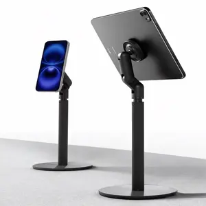 SummerVibes MagSafe 360 Adjustable iPhone iPad Desk Mount, Portable Universal MagStand Phone Holder, Sturdy Aluminum Alloy Adjustable Display Base, Vlogging Live Broadcast, Perfect for Stable Filming or Table Live Streaming Cellphone