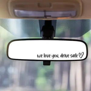 2PCS "We Love You, Drive Safely" Heart-Shaped Arrow Vinyl Stickers - Removable Car Rearview Mirror Decal Stickers, Car Decals, Easy-to-Stick and Easy-to-Tear Car Exterior Accessories, Durable Cartoon Stickers, Driver Gifts, Sticker For Cars