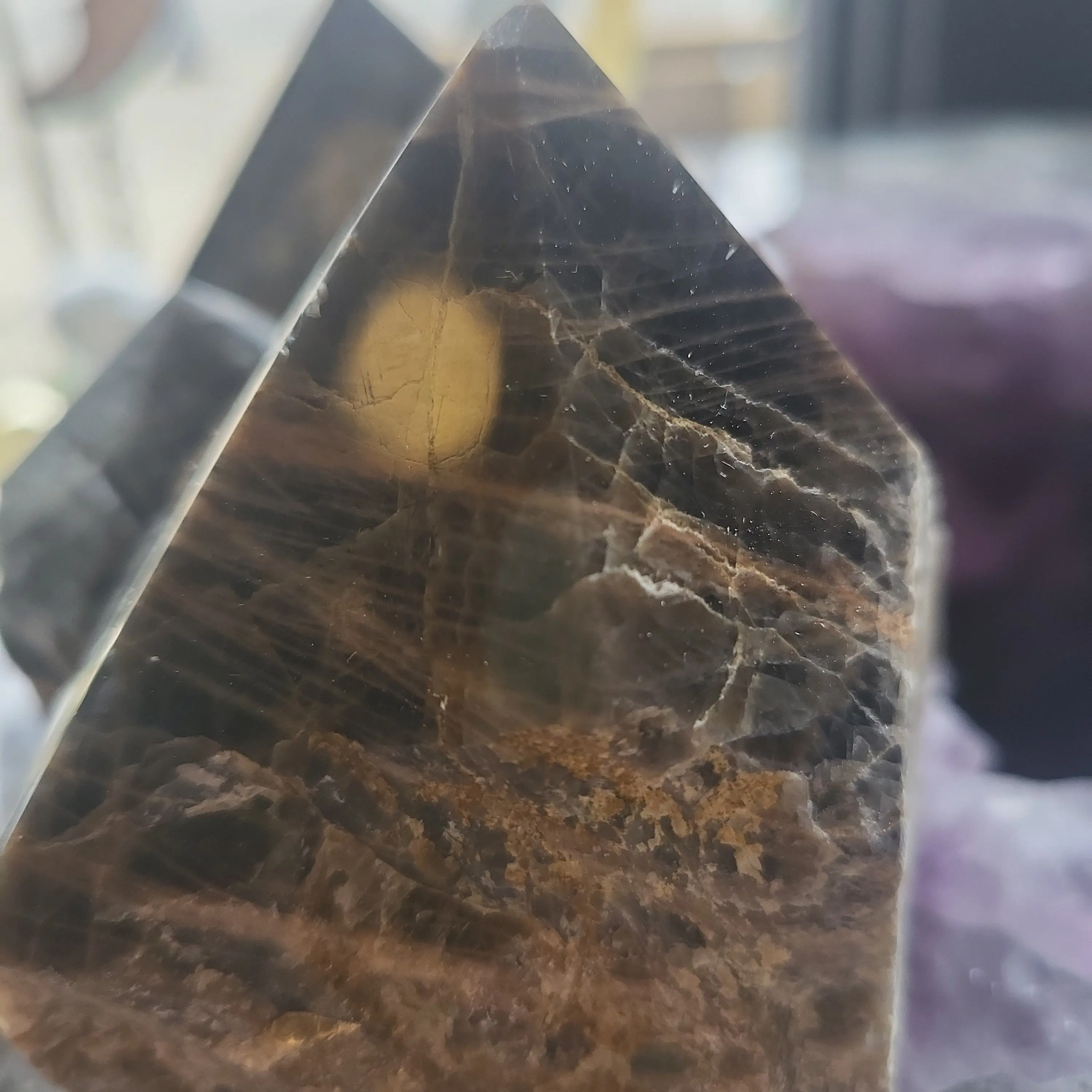 Black Moonstone Polished Point - Elegant Design with High-Quality Finish