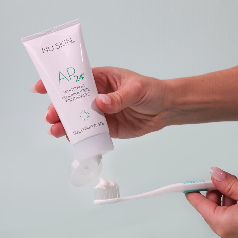 Nu Skin AP 24 Whitening Fluoride-Free Toothpaste Gentle Peroxide-Free Formula for a Brighter Smile Stain Removal 24-Hour Fresh Breath Gel Oral Anti Plaque Radiant