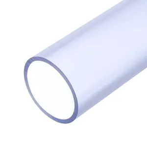 YELARXI Clear PVC Pipe, High Impact Rigid Tube Round Pipe Plastic Vinyl Tube - Fitting for (Garden/Home/Dust Collection/Aquarium/Fish Tank), 2.56" ID & 2.95" OD & 1.08ft, Blue