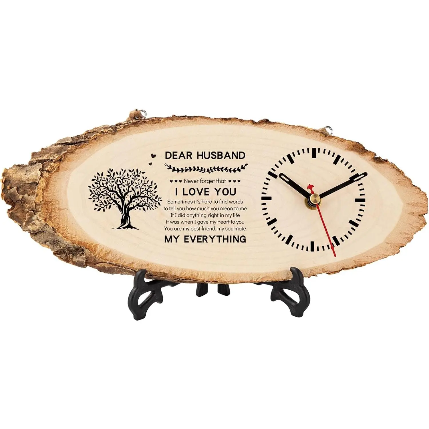 Husband Birthday , Wooden Clock Gifts for Husband, Husband Birthday Present from Wife, Anniversary Clock  Valentine's Day for Him Office Home Decor