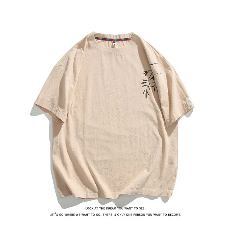 Lightweight Wrinkle Resistant Loose Fit Round Neck Asian Art Print T-Shirt Loungewear Top. 78XJ-T3524