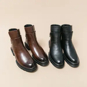 Men's Fashion Chelsea Boots Thick Soled Height Increasing Business Casual Formal Chukka Boots Urban High Top Uniform Suit Office Wedding Church Dress Leather Shoes Brown Footwear boots for men